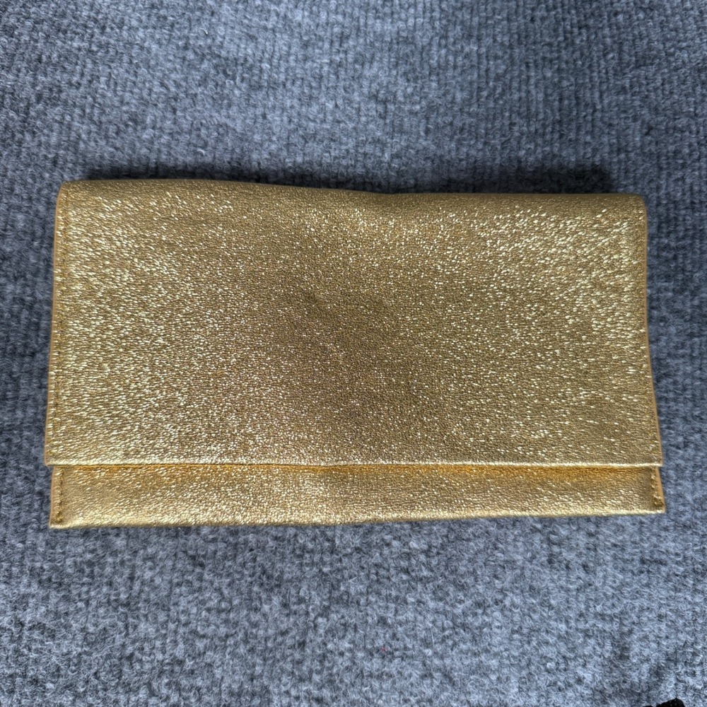 Rebecca Minkoff Foldable Wallet Purse Gold Metallic Inner Pocket Snap Closure